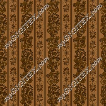 Steampunk Damask Stripes (on tan)