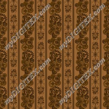 Steampunk Damask Stripes (on tan)