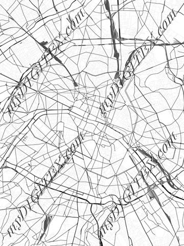 Paris street map lines