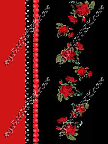 koronka ribbon coral red red roses