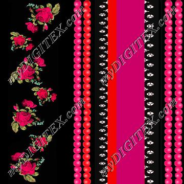 koronka ribbon coral red red orange pink