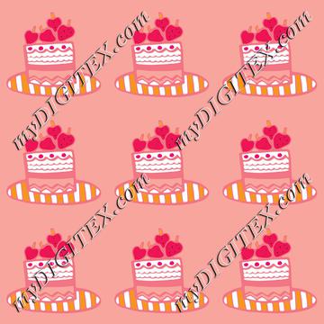 cake with strawberries in pink repeat