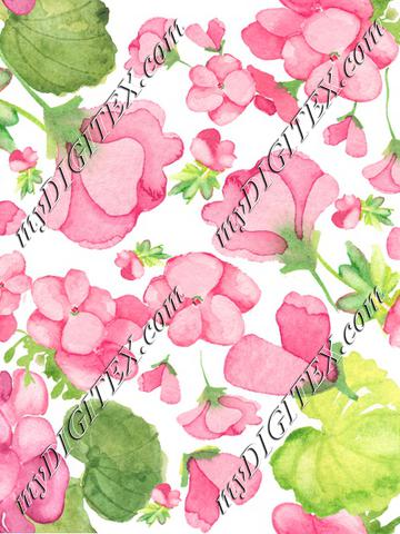 Geranium pattern bright pink