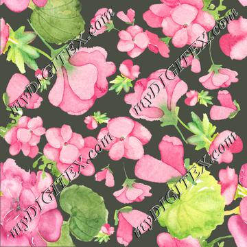 Geranium pattern bright pink with dark background