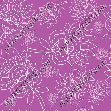 purple background white floral hand drawn