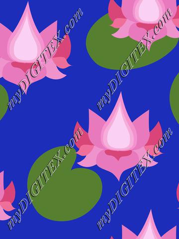 Pink lotusflowers on royal blue