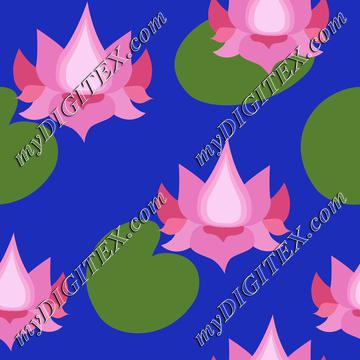 Pink lotusflowers on royal blue