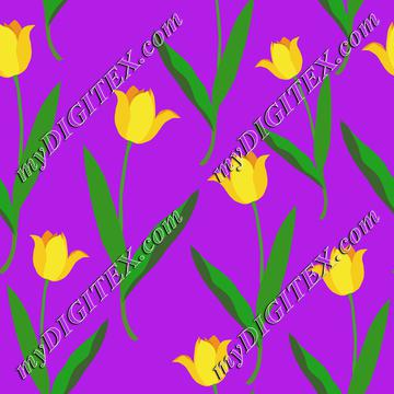 Yellow tulips on purple