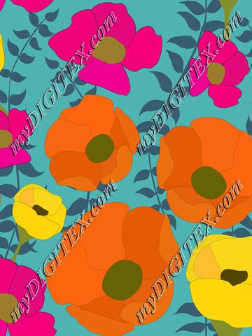 Colorful summer poppy flowers