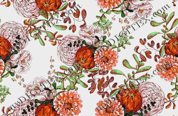floral pattern large scale pumkin