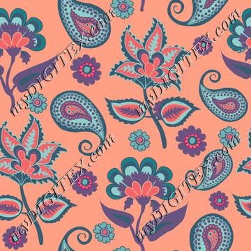Oriental Kalamkari Pasleys coral