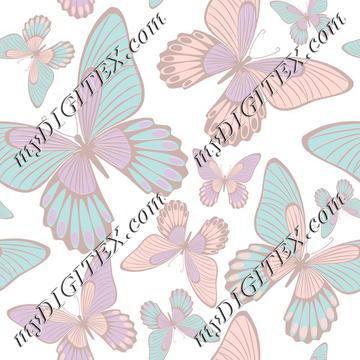 Butterflies light pastel colors