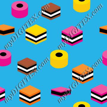 Colorfful licorice, english licorice, colorful candy on blue
