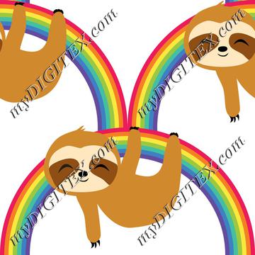 Cute Baby Sloth on Rainbow