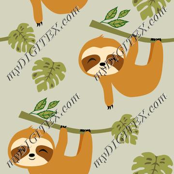 Cute Baby Sloths in Tropical Jungle