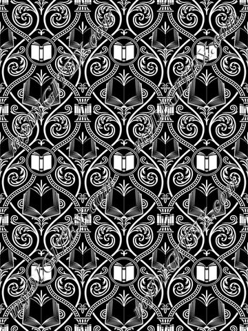 Bibliophile Damask (B&W)