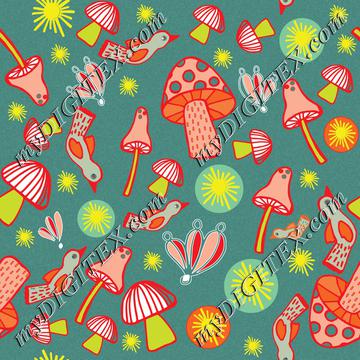 Colorful mushroom pattern C-01