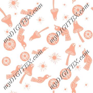 Colorful mushroom pattern H-01