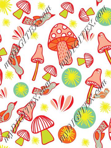 Colorful mushroom pattern K-01