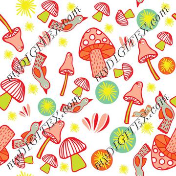 Colorful mushroom pattern K-01