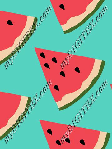 Watermelon on Blue Summer Fruit