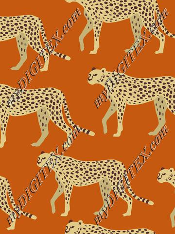 Cheetah, Leopard, Jaguar on Orange