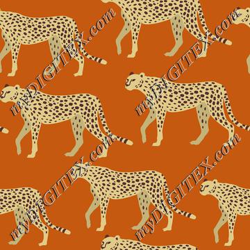 Cheetah, Leopard, Jaguar on Orange