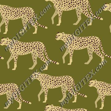 Cheetah, Leopard, Jaguar on Green