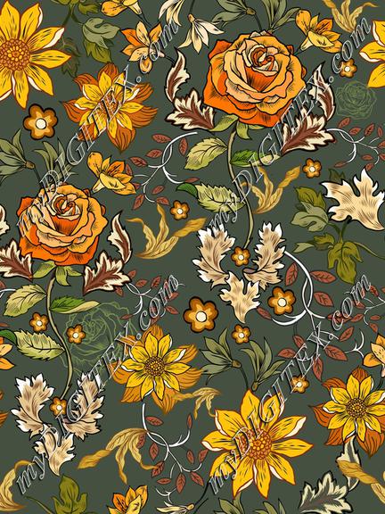 William Morris Inspired Flowers Roese
