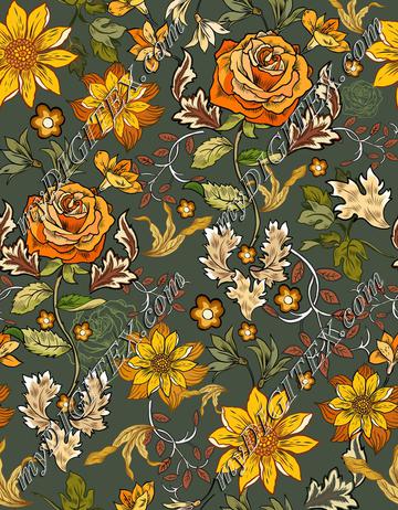 William Morris Inspired Flowers Roese