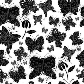 butterfly pattern black and white-01