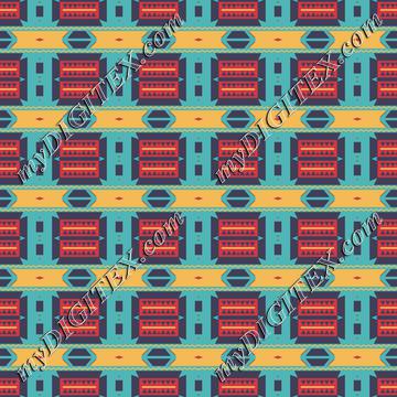 Blue red and yellow shapes pattern