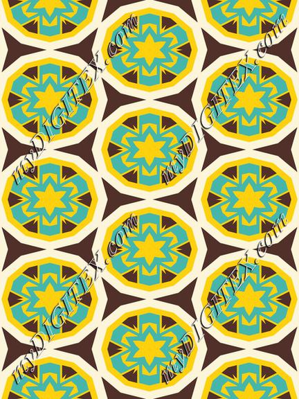 Blue yellow flowers pattern