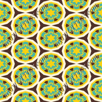 Blue yellow flowers pattern