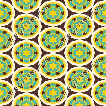 Blue yellow flowers pattern