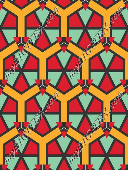 Honeycombs triangles and other shapes pattern