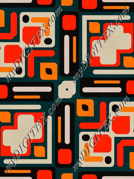 Shapes in retro colors texture