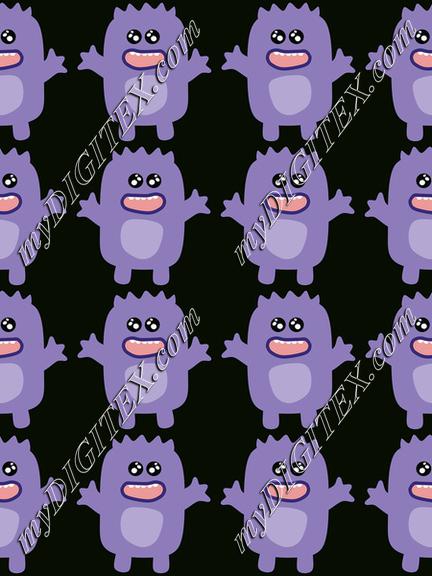 Purple monster cartoon pattern