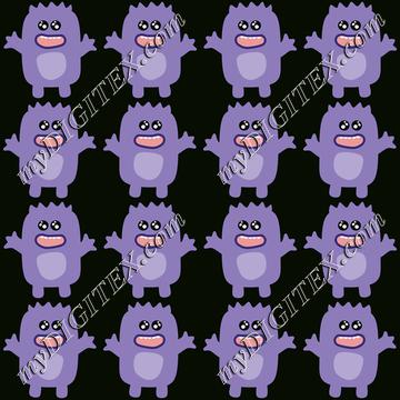 Purple monster cartoon pattern