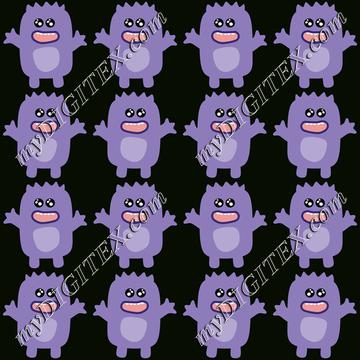 Purple monster cartoon pattern