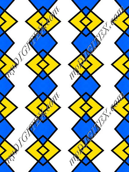 Blue yellow rhombus pattern