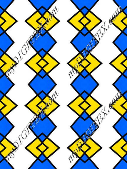 Blue yellow rhombus pattern