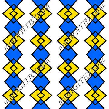 Blue yellow rhombus pattern