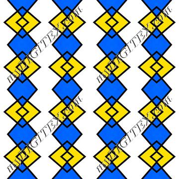 Blue yellow rhombus pattern