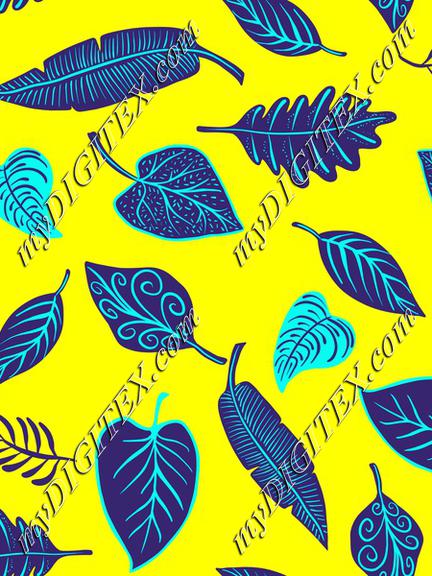 Leaves on a yellow background