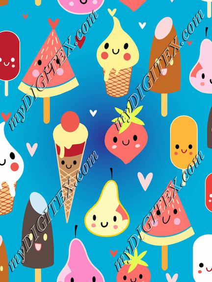 Cute food characters clipart