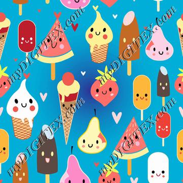 Cute food characters clipart