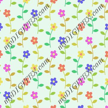 Flowers on a green background pattern