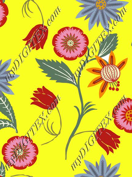 Flowers on a yellow background