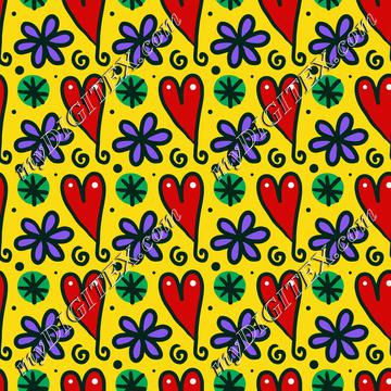 Hearts and flowers pattern